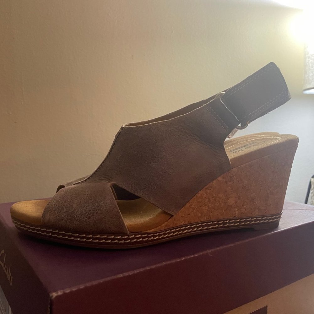 Clarks Wedges-Brown